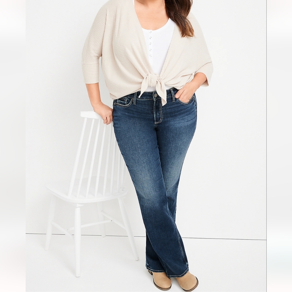 Silver Bootcut Jeans, Plus Size 16/33